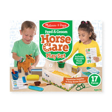 Load image into Gallery viewer, Feed & Groom Horse Care Play Set 3+