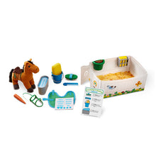 Load image into Gallery viewer, Feed & Groom Horse Care Play Set 3+